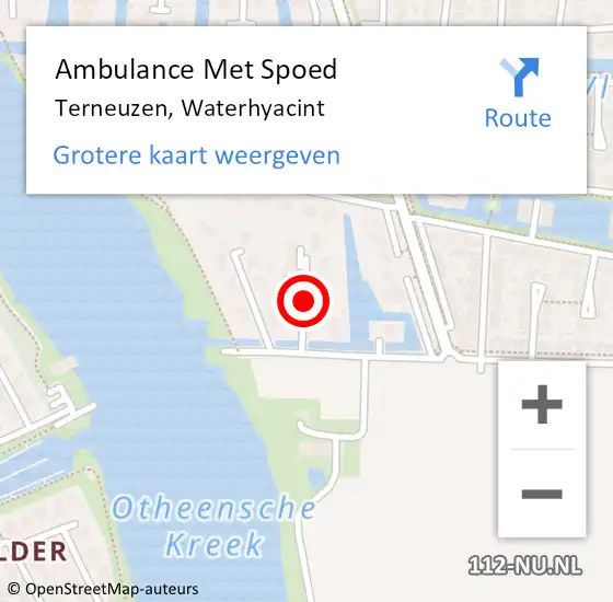 Locatie op kaart van de 112 melding: Ambulance Met Spoed Naar Terneuzen, Waterhyacint op 5 december 2013 08:43