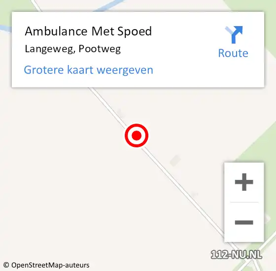 Locatie op kaart van de 112 melding: Ambulance Met Spoed Naar Langeweg, Pootweg op 2 februari 2016 17:20