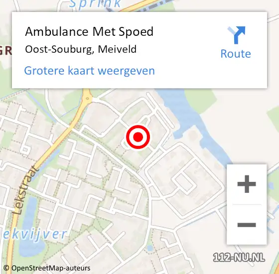 Locatie op kaart van de 112 melding: Ambulance Met Spoed Naar Oost-Souburg, Meiveld op 2 februari 2016 20:40