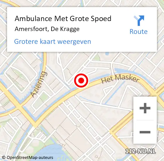 Locatie op kaart van de 112 melding: Ambulance Met Grote Spoed Naar Amersfoort, De Kragge op 2 februari 2016 21:09