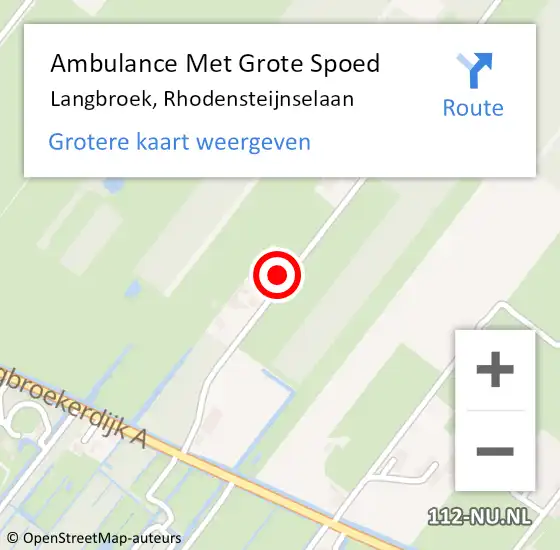 Locatie op kaart van de 112 melding: Ambulance Met Grote Spoed Naar Langbroek, Rhodensteijnselaan op 2 februari 2016 23:28