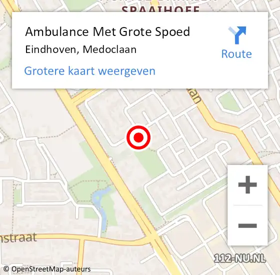 Locatie op kaart van de 112 melding: Ambulance Met Grote Spoed Naar Eindhoven, Medoclaan op 3 februari 2016 01:14