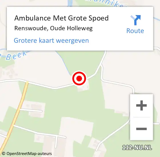 Locatie op kaart van de 112 melding: Ambulance Met Grote Spoed Naar Renswoude, Oude Holleweg op 3 februari 2016 05:06