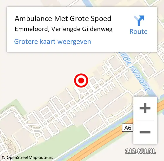 Locatie op kaart van de 112 melding: Ambulance Met Grote Spoed Naar Emmeloord, Verlengde Gildenweg op 3 februari 2016 13:44