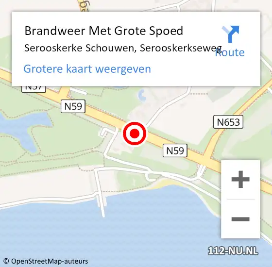 Locatie op kaart van de 112 melding: Brandweer Met Grote Spoed Naar Serooskerke Schouwen, Serooskerkseweg op 3 februari 2016 13:59