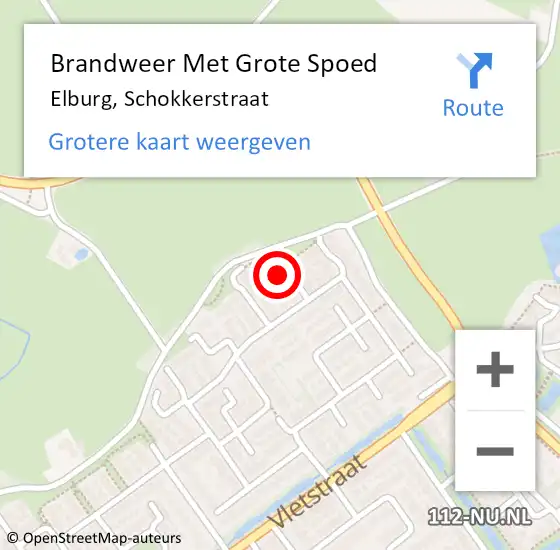 Locatie op kaart van de 112 melding: Brandweer Met Grote Spoed Naar Elburg, Schokkerstraat op 3 februari 2016 18:46