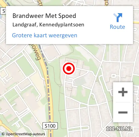 Locatie op kaart van de 112 melding: Brandweer Met Spoed Naar Landgraaf, Kennedyplantsoen op 3 februari 2016 20:08