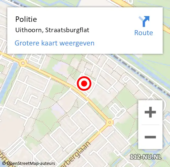 Locatie op kaart van de 112 melding: Politie Uithoorn, Straatsburgflat op 3 februari 2016 21:51