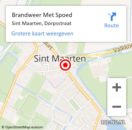 Locatie op kaart van de 112 melding: Brandweer Met Spoed Naar Sint Maarten, Dorpsstraat op 5 december 2013 10:41