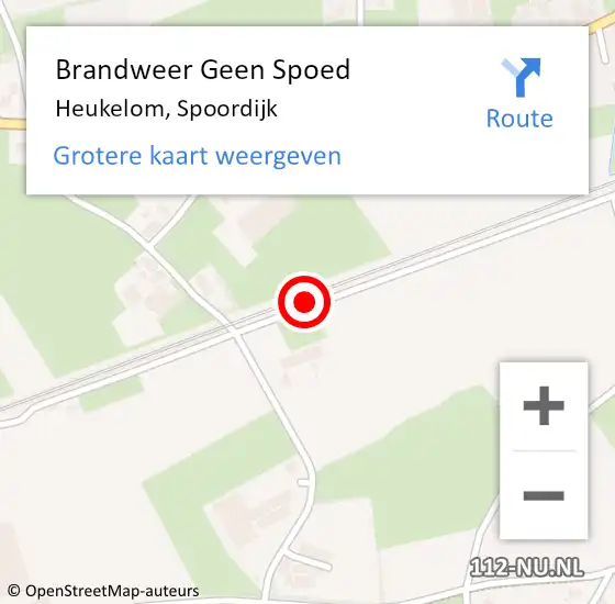 Locatie op kaart van de 112 melding: Brandweer Geen Spoed Naar Heukelom, Spoordijk op 4 februari 2016 09:03