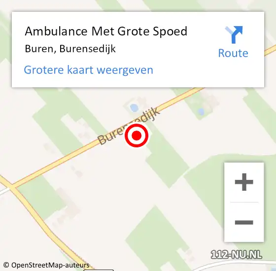 Locatie op kaart van de 112 melding: Ambulance Met Grote Spoed Naar Buren, Burensedijk op 4 februari 2016 10:35