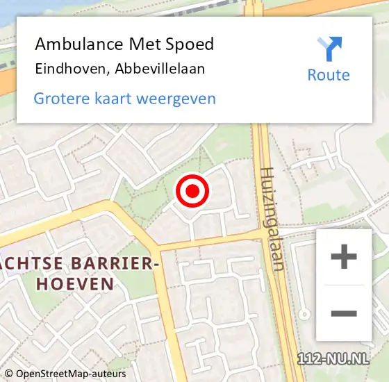 Locatie op kaart van de 112 melding: Ambulance Met Spoed Naar Eindhoven, Abbevillelaan op 4 februari 2016 13:14