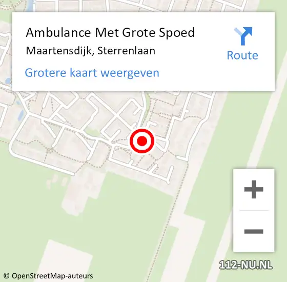 Locatie op kaart van de 112 melding: Ambulance Met Grote Spoed Naar Maartensdijk, Sterrenlaan op 4 februari 2016 16:54