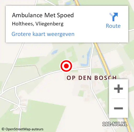 Locatie op kaart van de 112 melding: Ambulance Met Spoed Naar Holthees, Vliegenberg op 5 december 2013 11:45