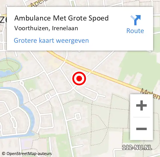 Locatie op kaart van de 112 melding: Ambulance Met Grote Spoed Naar Voorthuizen, Irenelaan op 4 februari 2016 20:42