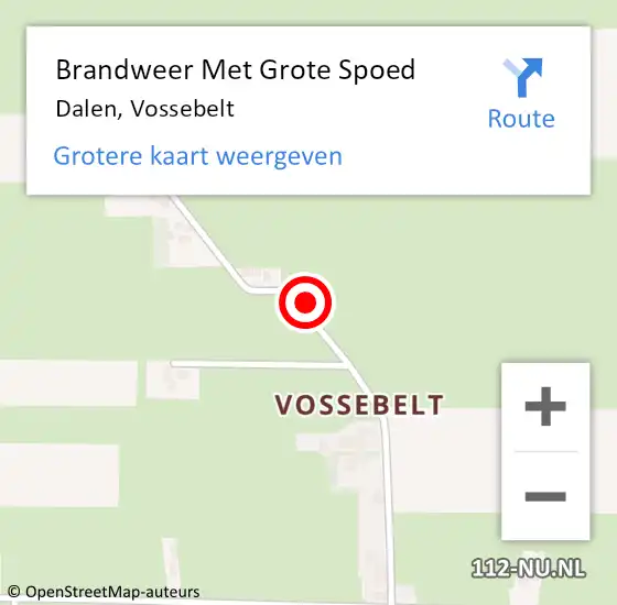 Locatie op kaart van de 112 melding: Brandweer Met Grote Spoed Naar Dalen, Vossebelt op 4 februari 2016 20:44
