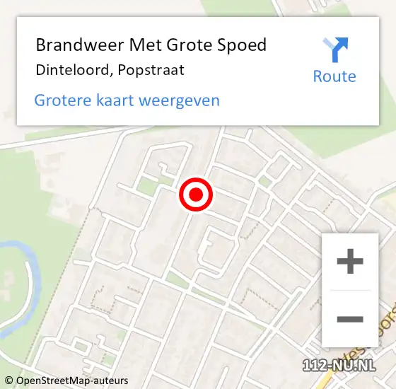 Locatie op kaart van de 112 melding: Brandweer Met Grote Spoed Naar Dinteloord, Popstraat op 5 februari 2016 00:52