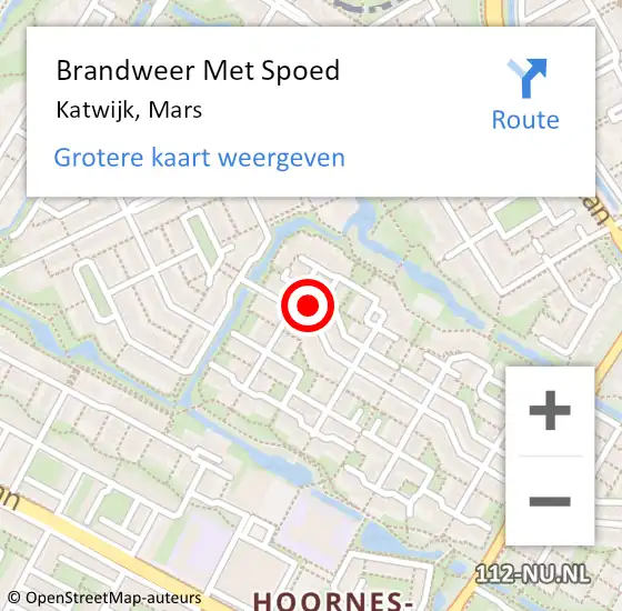 Locatie op kaart van de 112 melding: Brandweer Met Spoed Naar Katwijk, Mars op 5 december 2013 12:05