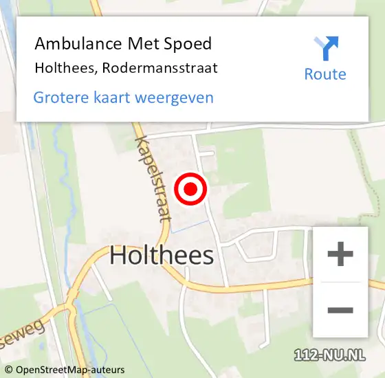 Locatie op kaart van de 112 melding: Ambulance Met Spoed Naar Holthees, Rodermansstraat op 5 februari 2016 05:10