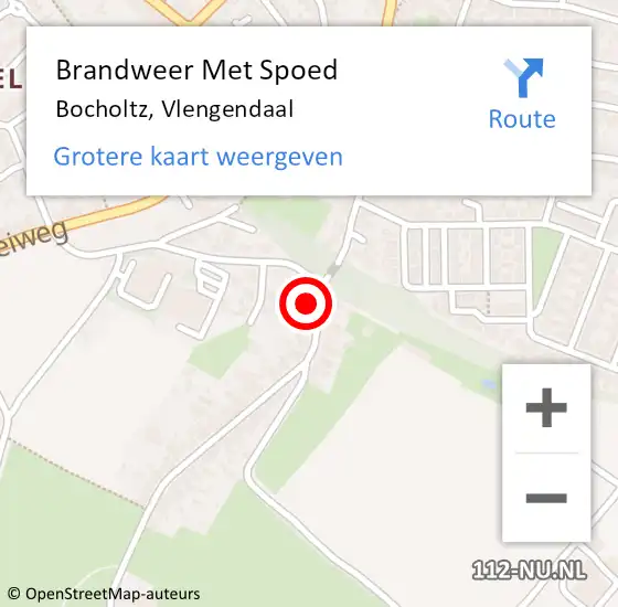 Locatie op kaart van de 112 melding: Brandweer Met Spoed Naar Bocholtz, Vlengendaal op 5 februari 2016 07:35