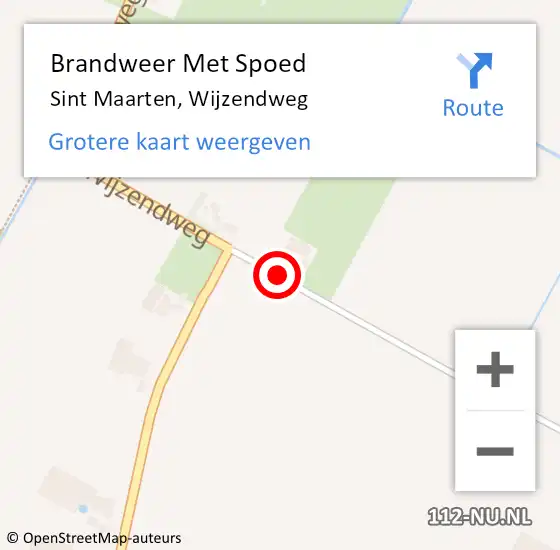 Locatie op kaart van de 112 melding: Brandweer Met Spoed Naar Sint Maarten, Wijzendweg op 5 december 2013 12:23