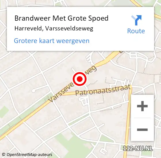 Locatie op kaart van de 112 melding: Brandweer Met Grote Spoed Naar Harreveld, Varsseveldseweg op 5 februari 2016 13:36