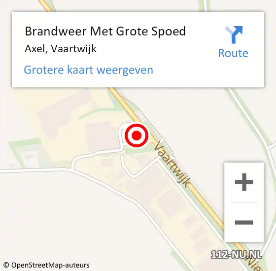 Locatie op kaart van de 112 melding: Brandweer Met Grote Spoed Naar Axel, Vaartwijk op 5 februari 2016 14:09