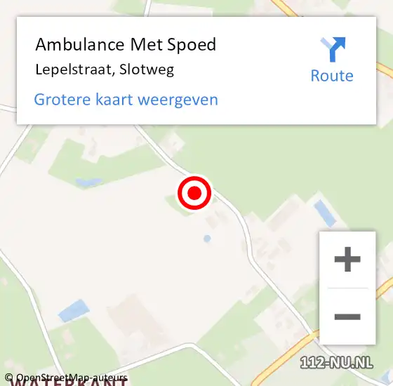 Locatie op kaart van de 112 melding: Ambulance Met Spoed Naar Lepelstraat, Slotweg op 5 februari 2016 14:21