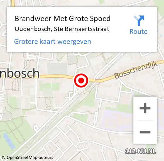 Locatie op kaart van de 112 melding: Brandweer Met Grote Spoed Naar Oudenbosch, Ste Bernaertsstraat op 5 februari 2016 16:44