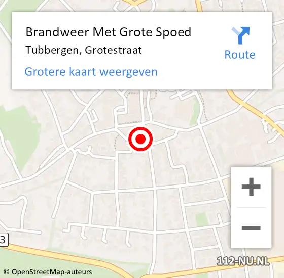 Locatie op kaart van de 112 melding: Brandweer Met Grote Spoed Naar Tubbergen, Grotestraat op 5 februari 2016 19:33