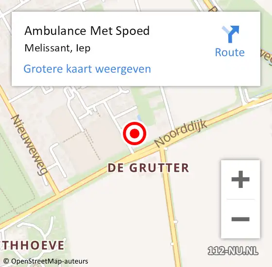 Locatie op kaart van de 112 melding: Ambulance Met Spoed Naar Melissant, Iep op 5 februari 2016 20:40