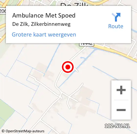 Locatie op kaart van de 112 melding: Ambulance Met Spoed Naar De Zilk, Zilkerbinnenweg op 5 februari 2016 22:16