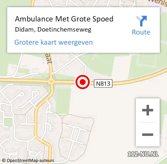 Locatie op kaart van de 112 melding: Ambulance Met Grote Spoed Naar Didam, Doetinchemseweg op 6 februari 2016 07:00