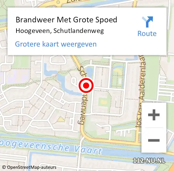 Locatie op kaart van de 112 melding: Brandweer Met Grote Spoed Naar Hoogeveen, Schutlandenweg op 14 september 2013 23:54