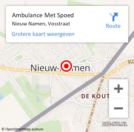 Locatie op kaart van de 112 melding: Ambulance Met Spoed Naar Nieuw Namen, Vosstraat op 6 februari 2016 10:00