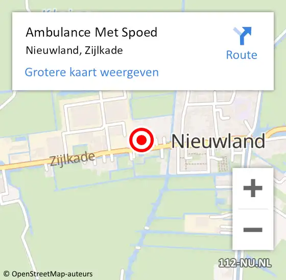 Locatie op kaart van de 112 melding: Ambulance Met Spoed Naar Nieuwland, Zijlkade op 6 februari 2016 11:27