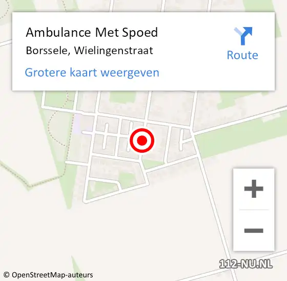 Locatie op kaart van de 112 melding: Ambulance Met Spoed Naar Borssele, Wielingenstraat op 6 februari 2016 11:46