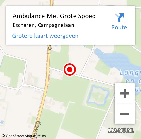 Locatie op kaart van de 112 melding: Ambulance Met Grote Spoed Naar Escharen, Campagnelaan op 6 februari 2016 11:54