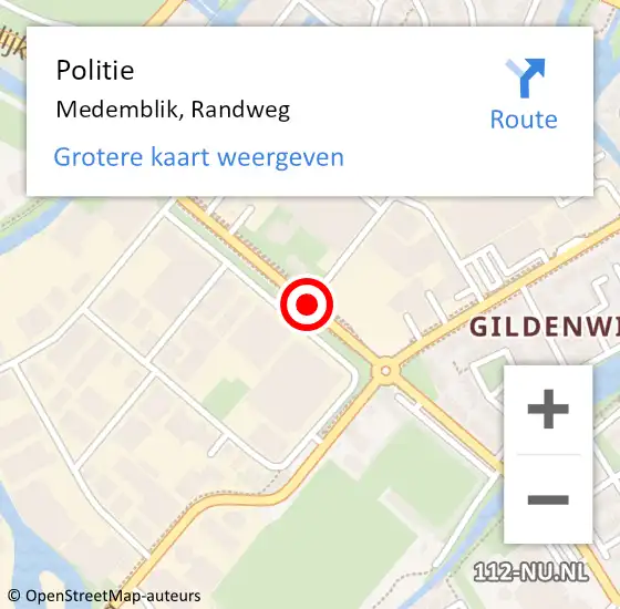 Locatie op kaart van de 112 melding: Politie Medemblik, Randweg op 6 februari 2016 12:53