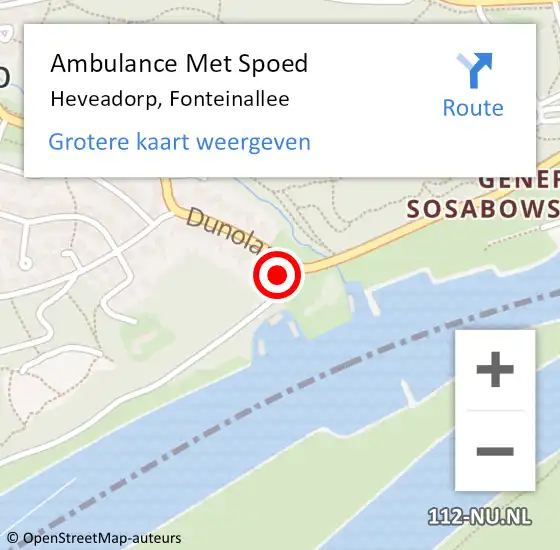 Locatie op kaart van de 112 melding: Ambulance Met Spoed Naar Heveadorp, Fonteinallee op 6 februari 2016 13:12