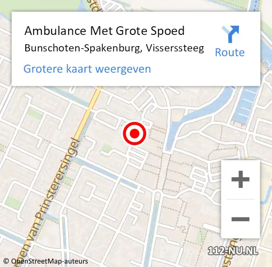 Locatie op kaart van de 112 melding: Ambulance Met Grote Spoed Naar Bunschoten-Spakenburg, Visserssteeg op 14 september 2013 23:58