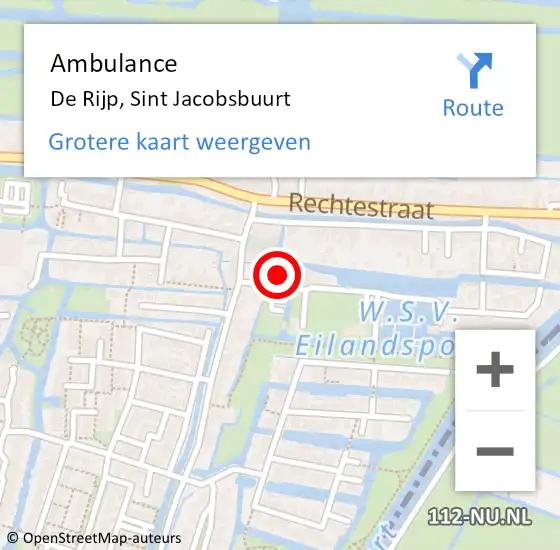 Locatie op kaart van de 112 melding: Ambulance De Rijp, Sint Jacobsbuurt op 6 februari 2016 15:04