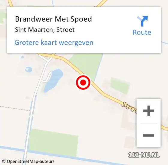 Locatie op kaart van de 112 melding: Brandweer Met Spoed Naar Sint Maarten, Stroet op 5 december 2013 14:10