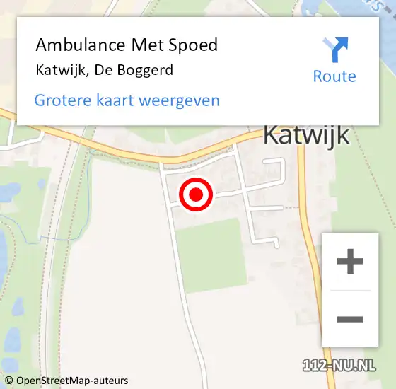 Locatie op kaart van de 112 melding: Ambulance Met Spoed Naar Katwijk, De Boggerd op 6 februari 2016 16:43