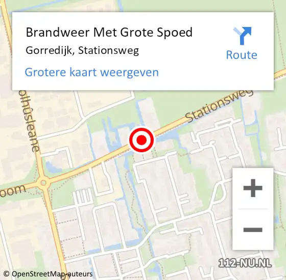 Locatie op kaart van de 112 melding: Brandweer Met Grote Spoed Naar Gorredijk, Stationsweg op 6 februari 2016 17:57