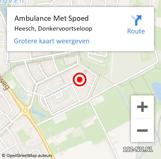 Locatie op kaart van de 112 melding: Ambulance Met Spoed Naar Heesch, Donkervoortseloop op 6 februari 2016 18:05