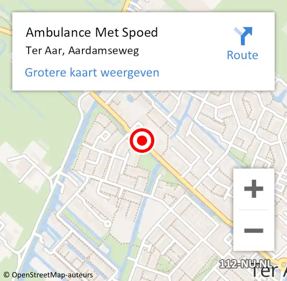 Locatie op kaart van de 112 melding: Ambulance Met Spoed Naar Ter Aar, Aardamseweg op 6 februari 2016 18:19