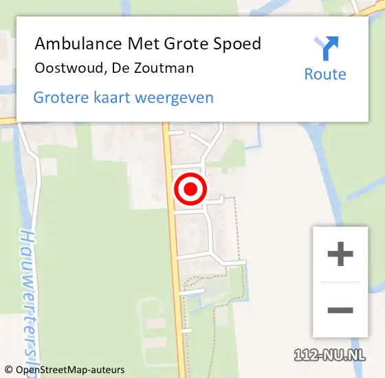 Locatie op kaart van de 112 melding: Ambulance Met Grote Spoed Naar Oostwoud, De Zoutman op 6 februari 2016 18:38