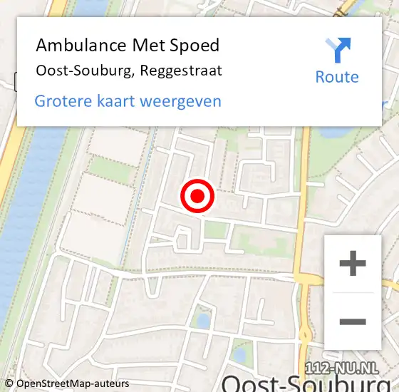 Locatie op kaart van de 112 melding: Ambulance Met Spoed Naar Oost-Souburg, Reggestraat op 6 februari 2016 19:14