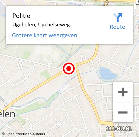 Locatie op kaart van de 112 melding: Politie Ugchelen, Ugchelseweg op 6 februari 2016 21:51